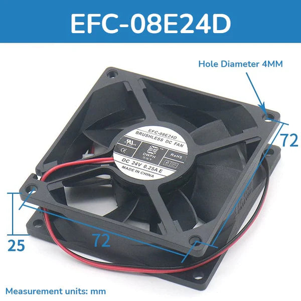 DWPH Inverter fan DC24V 80x80x25MM EFC-08E24D